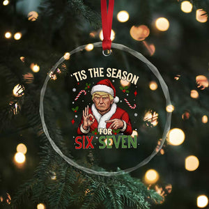 Funny Trump Patriotic Six Seven Meme Crystal Glass Ornament Tis The Season Christmas Gift TS12 Print Your Wear
