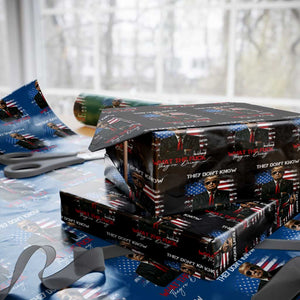 Funny Trump They Don't Know What The Fuck They're Doing Wrapping Paper Roll American Flag - Print Your Wear