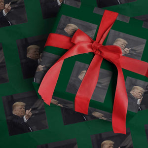 Funny Trump Viral Middle Finger To Heckler Wrapping Paper Roll Free Speech Political Rage TS02 Green Print Your Wear