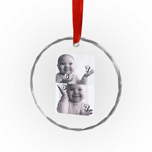 Funny Tuff Baby 67 Meme Crystal Glass Ornament Viral AI Niche Baby Six Seven Hand Gesture TS02 Print Your Wear