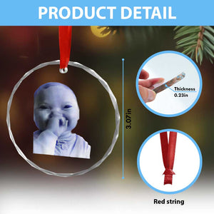 Funny Tuff Baby Giggling Meme Crystal Glass Ornament Viral AI Niche Baby Holding Laugh Face TS02 Print Your Wear