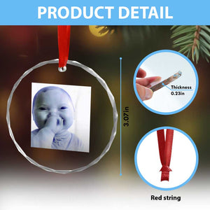Funny Tuff Baby Giggling Meme Crystal Glass Ornament Viral AI Niche Baby Holding Laugh Photo TS02 Print Your Wear