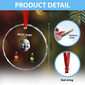 Funny Tuff Baby Meme Crystal Glass Ornament Tell Em Son AI Niche Baby Motion Holding Laugh TS02 Print Your Wear