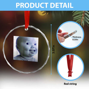 Funny Tuff Baby Side Eye Meme Crystal Glass Ornament Viral AI Niche Baby Face Reaction TS02 Print Your Wear