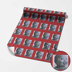 Funny Tuff Baby Side Eye Meme Wrapping Paper Roll Viral AI Niche Baby Face Reaction TS02 Red Print Your Wear
