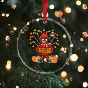 Funny Turkey Ice Hockey Gift Crystal Glass Ornament Thankful For Hockey TS12 Print Your Wear