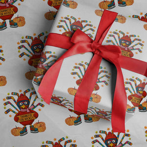 Funny Turkey Ice Hockey Gift Wrapping Paper Roll Thankful For Hockey TS12 White Print Your Wear