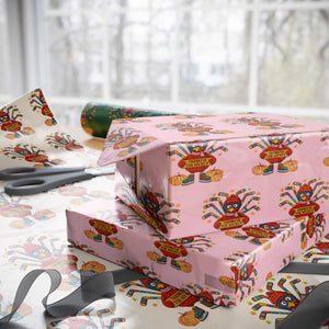 Funny Turkey Ice Hockey Gift Wrapping Paper Roll Thankful For Hockey TS12 Light Pink Print Your Wear