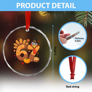 Funny Turkey Six And Seven Meme Crystal Glass Ornament Thanksgiving Gift TS12 Print Your Wear