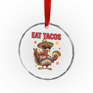 Funny Turkey Thanksgiving Crystal Glass Ornament Eat Tacos TS14 Print Your Wear