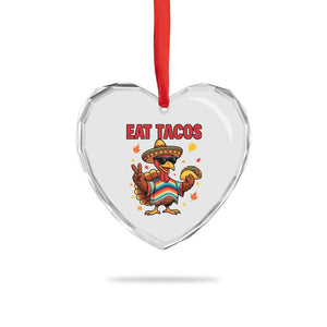 Funny Turkey Thanksgiving Heart Crystal Glass Ornament Eat Tacos TS14 Print Your Wear