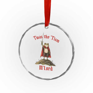 Funny Twas The Tism M Lord Medieval Knight Frog Crystal Glass Ornament