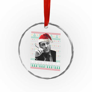 Funny Ugly Christmas Crystal Glass Ornament Funny Mafia Gangster Santa Sopranos Smoking TS10 Print Your Wear
