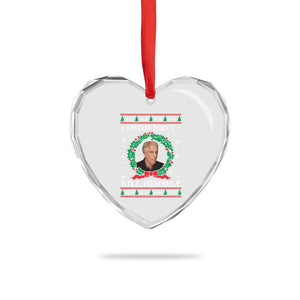 Funny Ugly Christmas Heart Crystal Glass Ornament Epstein Didnt Kill Himself TS10 Print Your Wear
