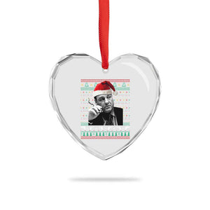 Funny Ugly Christmas Heart Crystal Glass Ornament Funny Mafia Gangster Santa Sopranos Smoking TS10 Print Your Wear