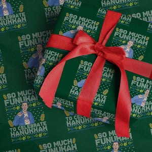 Funny Ugly Hanukkah Wrapping Paper Roll So Much Funukah To Celebrate Hanukkah Sandler TS10 Green Print Your Wear