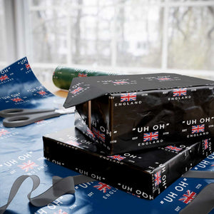 Funny Uh Oh England 1776 Wrapping Paper Roll 4th Of July USA Union Jack Flag - Print Your Wear