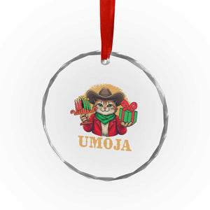 Funny Umoja Holiday Gift Crystal Glass Ornament CowCat Kwanzaa Kinara Candle And Presents TS12 Print Your Wear