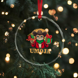 Funny Umoja Holiday Gift Crystal Glass Ornament CowCat Kwanzaa Kinara Candle And Presents TS12 Print Your Wear