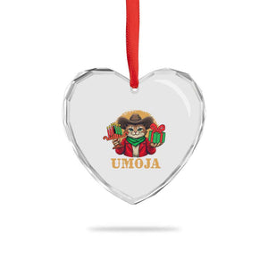 Funny Umoja Holiday Gift Heart Crystal Glass Ornament CowCat Kwanzaa Kinara Candle And Presents TS12 Print Your Wear
