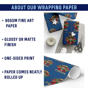 Funny Umoja Holiday Gift Wrapping Paper Roll CowCat Kwanzaa Kinara Candle And Presents TS12 Print Your Wear