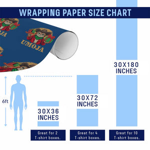 Funny Umoja Holiday Gift Wrapping Paper Roll CowCat Kwanzaa Kinara Candle And Presents TS12 Print Your Wear