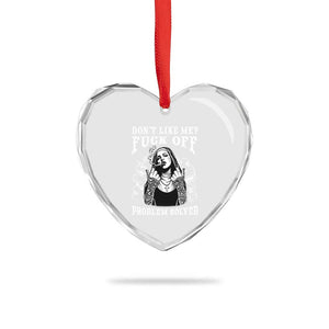 Funny Unholy Nun Heart Crystal Glass Ornament Don't Like Me Fuck Off Problem Solved TS14 Print Your Wear