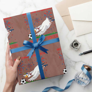 Funny USA Goose Football Wrapping Paper Roll Welcome To America We Call It Soccer