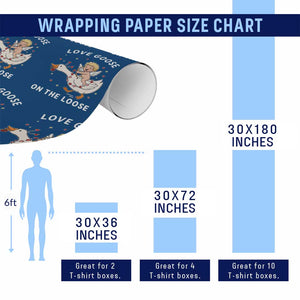 Funny Valentine Goose Wrapping Paper Roll Love Goose On The Loose TS14 Print Your Wear