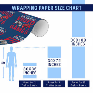 Funny Valentines Gamer Wrapping Paper Roll V is for Video Games TS10 Print Your Wear