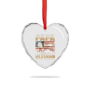 Funny Veteran Dad Heart Crystal Glass Ornament Funny Military Veteran USA Flag TS10 Print Your Wear