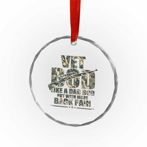 Funny Veteran Vet Bod Like A Dad Bod But With More Back Pain Crystal Glass Ornament TS11 Print Your Wear