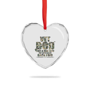 Funny Veteran Vet Bod Like A Dad Bod But With More Back Pain Heart Crystal Glass Ornament TS11 Print Your Wear