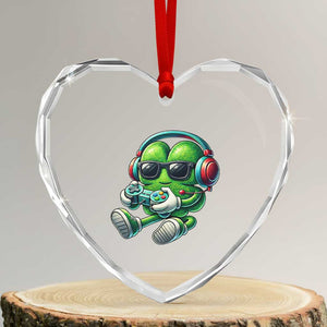 Funny Video Game Shamrock St Patricks Day Gamer Heart Crystal Glass Ornament TS11 Transparent Glass 3'' Heart Print Your Wear
