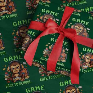 Funny Video Game Wrapping Paper Roll Cute Monkey Back To School TS14 Green Print Your Wear