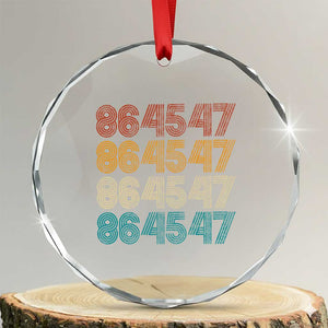 Funny Vintage 80s Style 86 45 47 Retro Stripes Crystal Glass Ornament TS11 Transparent Glass 3'' Circle Print Your Wear