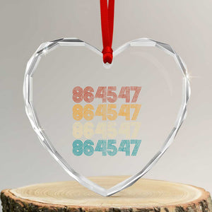 Funny Vintage 80s Style 86 45 47 Retro Stripes Heart Crystal Glass Ornament - Print Your Wear