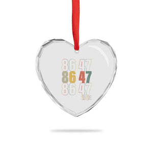 Funny Vintage 80s Style 86 47 2024 Retro Heart Crystal Glass Ornament - Print Your Wear