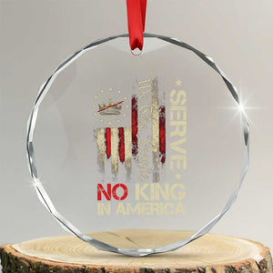 Funny We The People Serve No King In American Crystal Glass Ornament Vintage Betsy Ross Flag - Print Your Wear