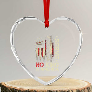 Funny We The People Serve No King In American Heart Crystal Glass Ornament Vintage Betsy Ross Flag - Print Your Wear