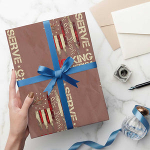 Funny We The People Serve No King In American Wrapping Paper Roll Vintage Betsy Ross Flag TS11 Mocha Print Your Wear