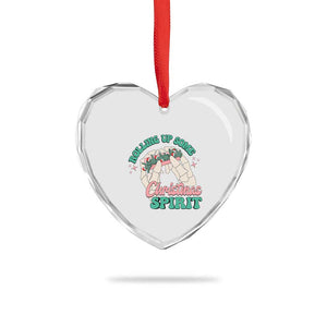 Funny Weed Christmas Heart Crystal Glass Ornament Rolling Up Some Christmas Spirit Skeleton Hand TS11 Print Your Wear