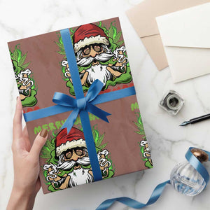Funny Weed Christmas Wrapping Paper Roll Merry Juana Xmas Santa TS11 Mocha Print Your Wear