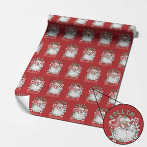Funny Weed Christmas Wrapping Paper Roll Rollin Into The Holidays Santa Xmas TS11 Red Print Your Wear