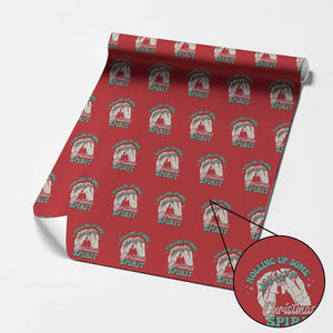 Funny Weed Christmas Wrapping Paper Roll Rolling Up Some Christmas Spirit Skeleton Hand TS11 Red Print Your Wear