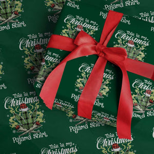 Funny Weed Christmas Wrapping Paper Roll This Is My Christmas Pajama Shirt TS11 Green Print Your Wear