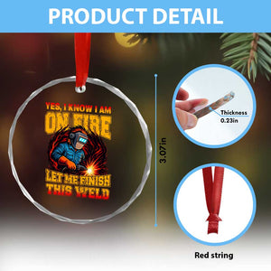 Funny Welding Bigfoot Crystal Glass Ornament Cryptid Welder Sasquatch TS14 Print Your Wear