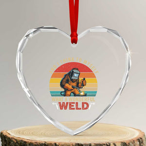 Funny Welding Bigfoot Heart Crystal Glass Ornament And I Think To Myself What A Wonderful Weld TS14 Transparent Glass 3'' Heart Print Your Wear