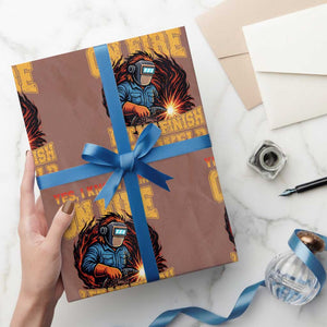 Funny Welding Bigfoot Wrapping Paper Roll Cryptid Welder Sasquatch TS14 Mocha Print Your Wear