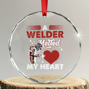 Funny Welding Welder Wife Girlfriend Crystal Glass Ornament TS14 Transparent Glass 3'' Circle Print Your Wear